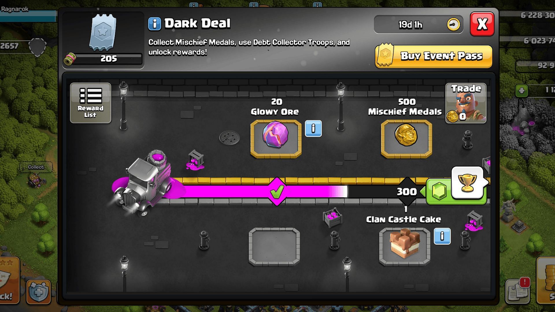 Items offered in the event's reward track (Image via Supercell)